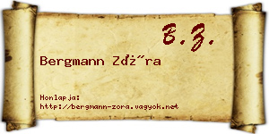 Bergmann Zóra névjegykártya